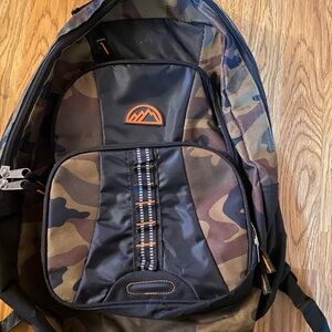 Camouflage Backpack with Black Accents